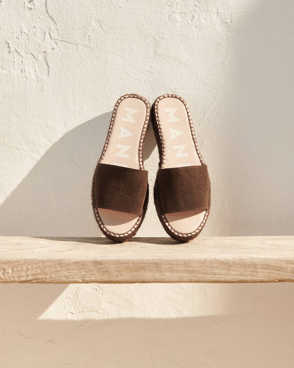 Manebí Suede Double Sole Slides - Hamptons Cocoa On Tone Vendita Economica