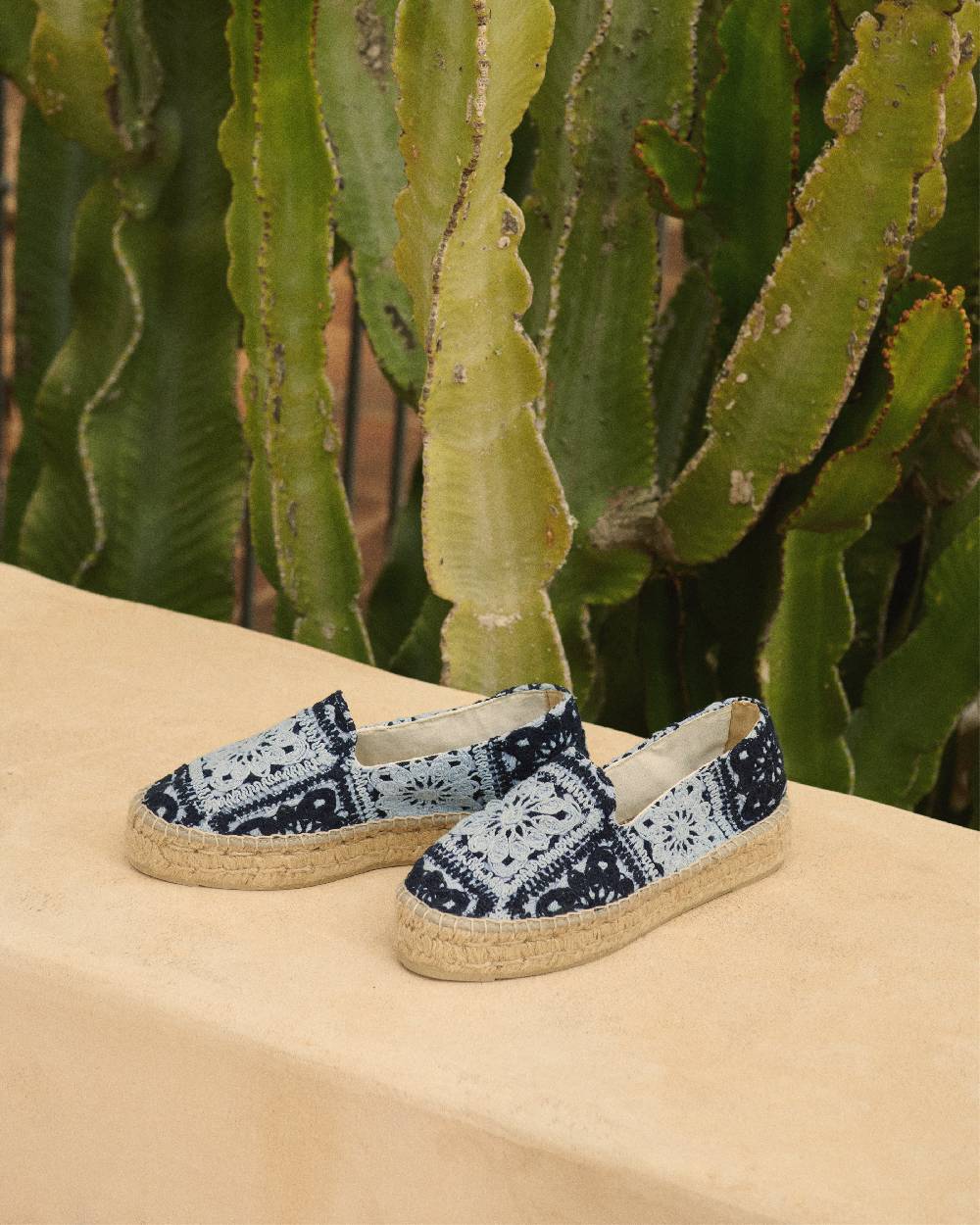Manebí Cotton Crochet|Double Sole Espadrilles - Indigo \u0026 Navy Blue Negozio