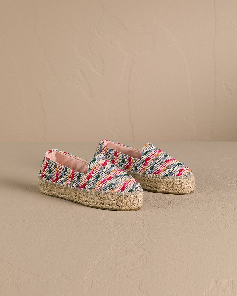 Manebí Cotton Jaquard|Double Sole Espadrilles - Multicolor Stripes Italy