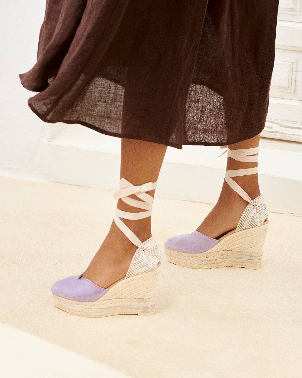 Manebí Soft Suede Heart-Shape|Wedge Espadrilles - Wisteria Lilac Presa
