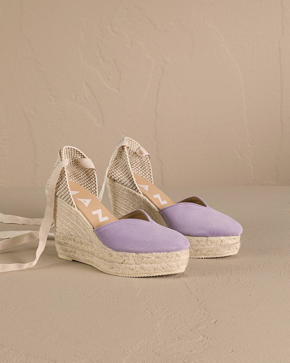 Manebí Soft Suede Heart-Shape|Wedge Espadrilles - Wisteria Lilac Presa