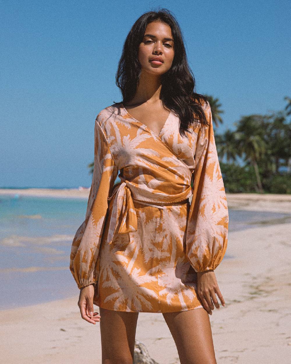 Manebí Printed Cotton Icara Top - Sunbaked \u0026 Cream Pink Maxi Palm Fino Al -60%