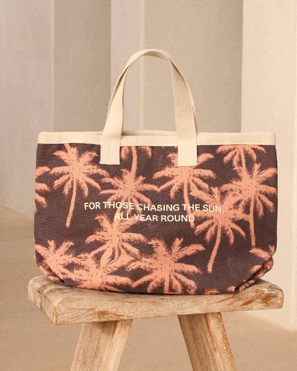 Manebí Canvas California Tote Bag - Cocoa \u0026 Orange Rust Maxi Palm 2025