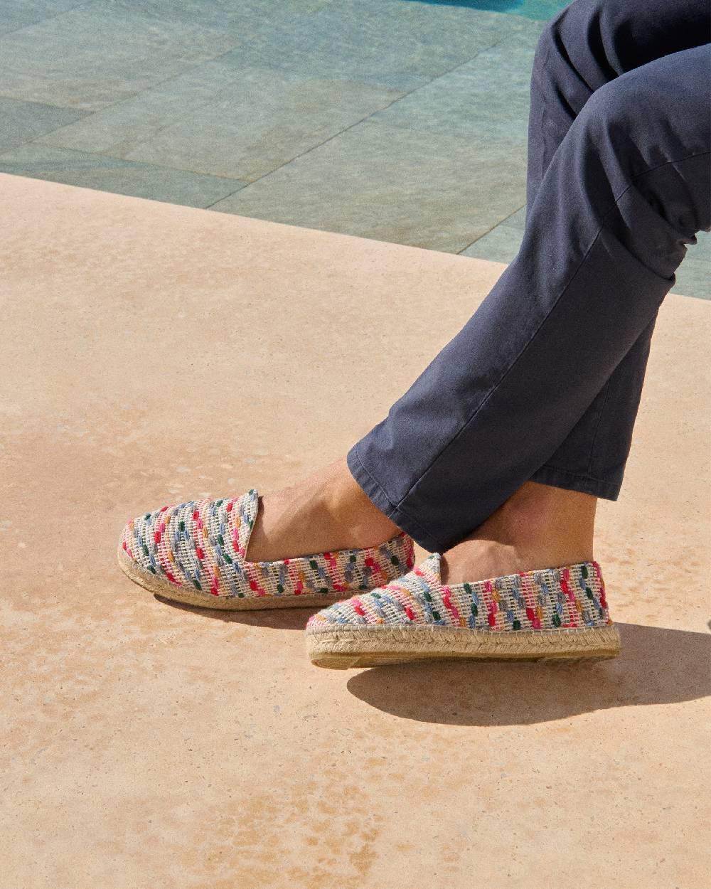 Manebí Cotton Jaquard Espadrilles - Multicolor Stripes Qualità Garantita