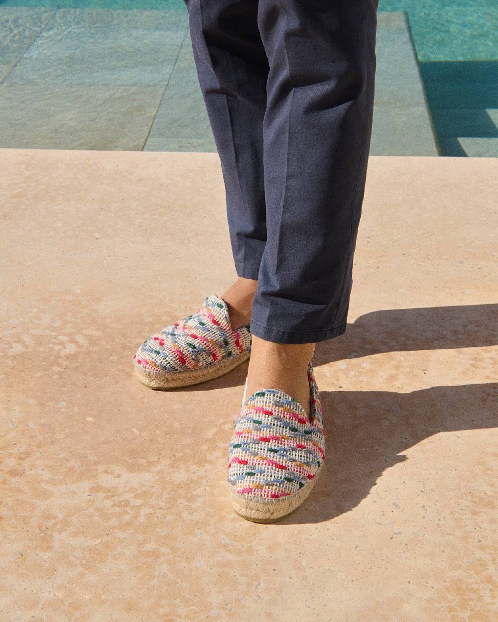 Manebí Cotton Jaquard Espadrilles - Multicolor Stripes Qualità Garantita