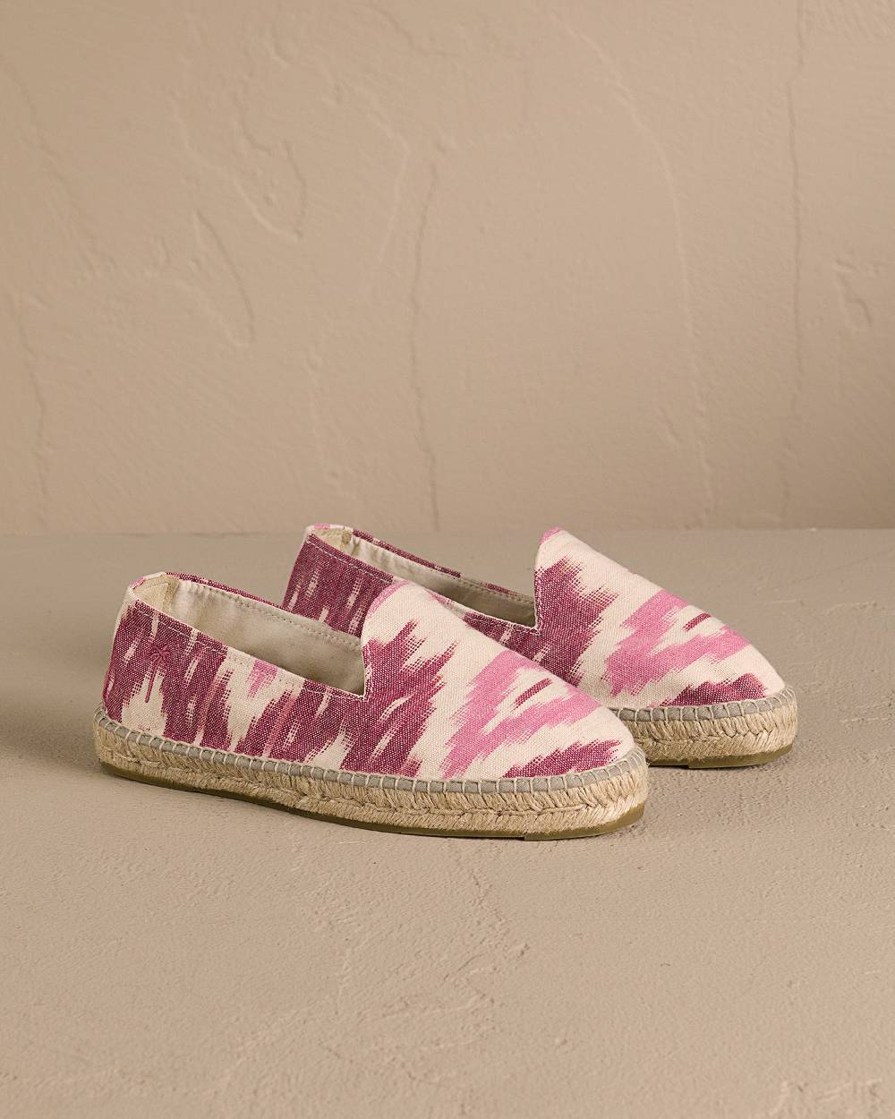 Manebí Dyed Cotton Espadrilles - Pink And White Ikat Acquista Ora
