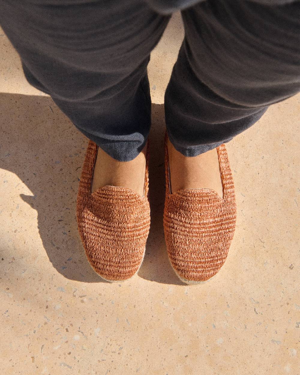 Manebí Raffia Stripes Espadrilles - Yucatán Orange Rust Presa
