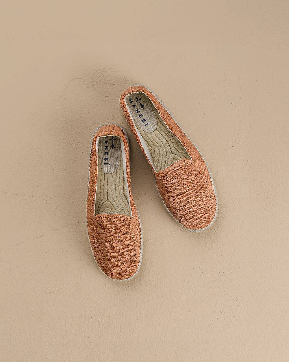 Manebí Raffia Stripes Espadrilles - Yucatán Orange Rust Presa