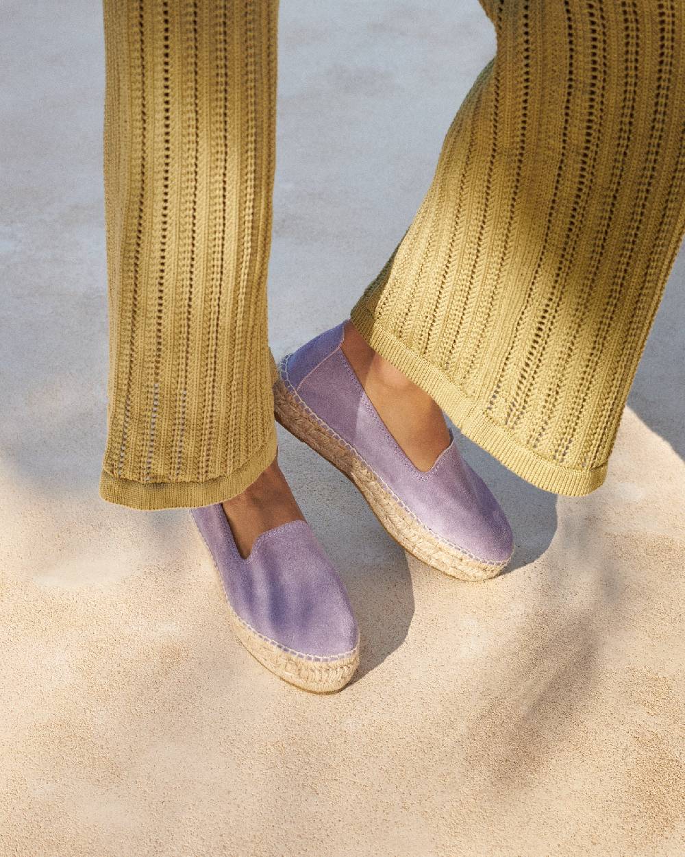 Manebí Suede Double Sole Espadrilles - Hamptons Wisteria Lilac Solo un giorno rimasto