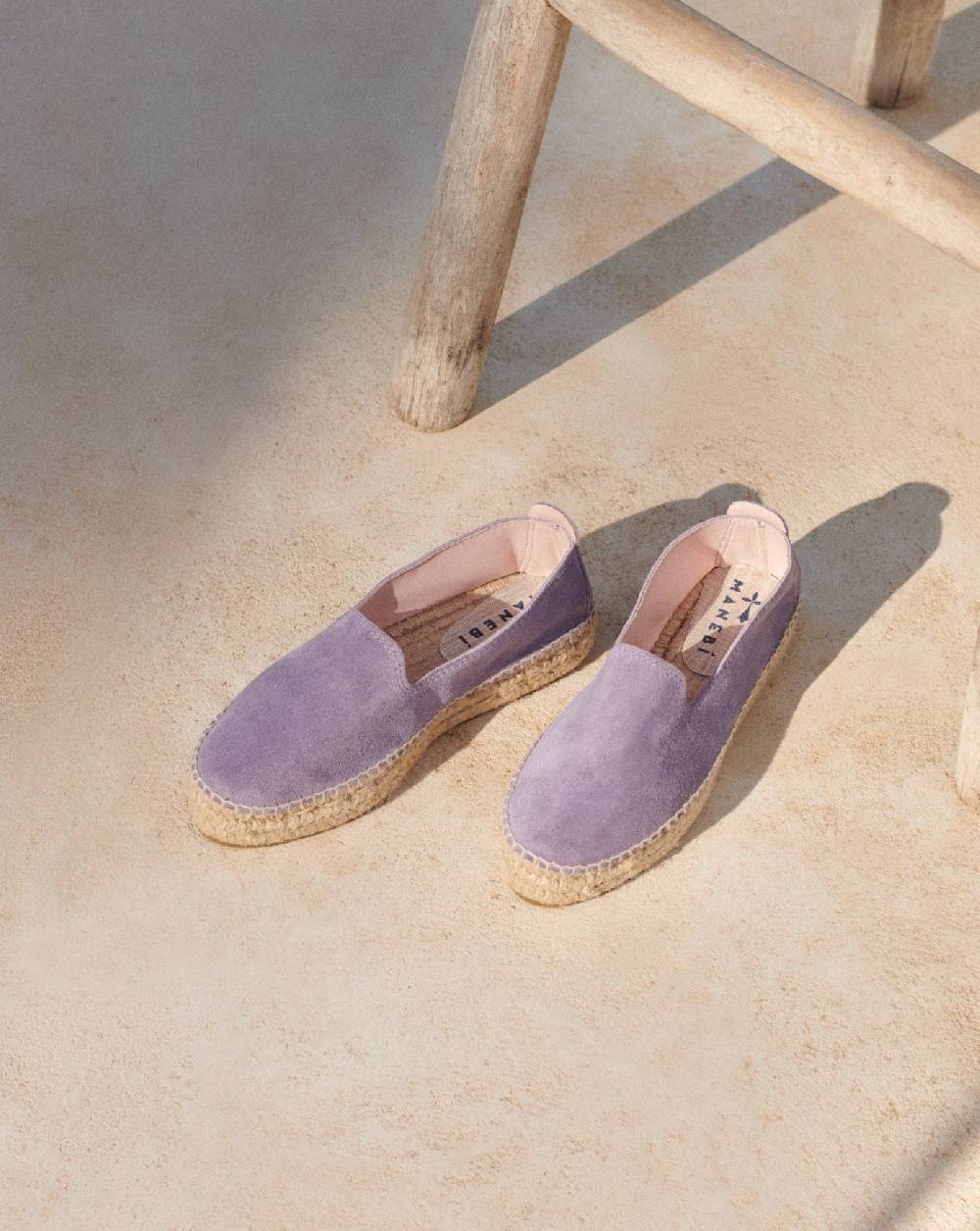 Manebí Suede Double Sole Espadrilles - Hamptons Wisteria Lilac Solo un giorno rimasto