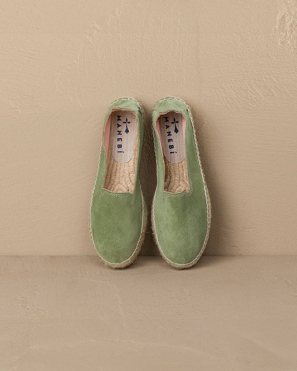 Manebí Suede Double Sole Espadrilles - Hamptons Sage Saldi Di Fabbrica