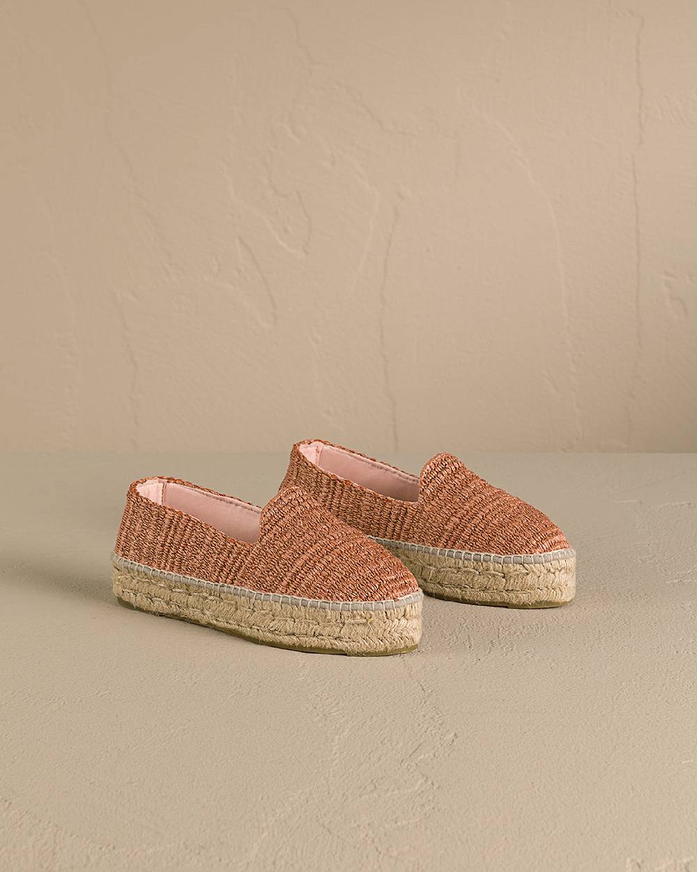 Manebí Raffia Stripes Double Sole Espadrilles - Yucatán Orange Rust I Più Venduti