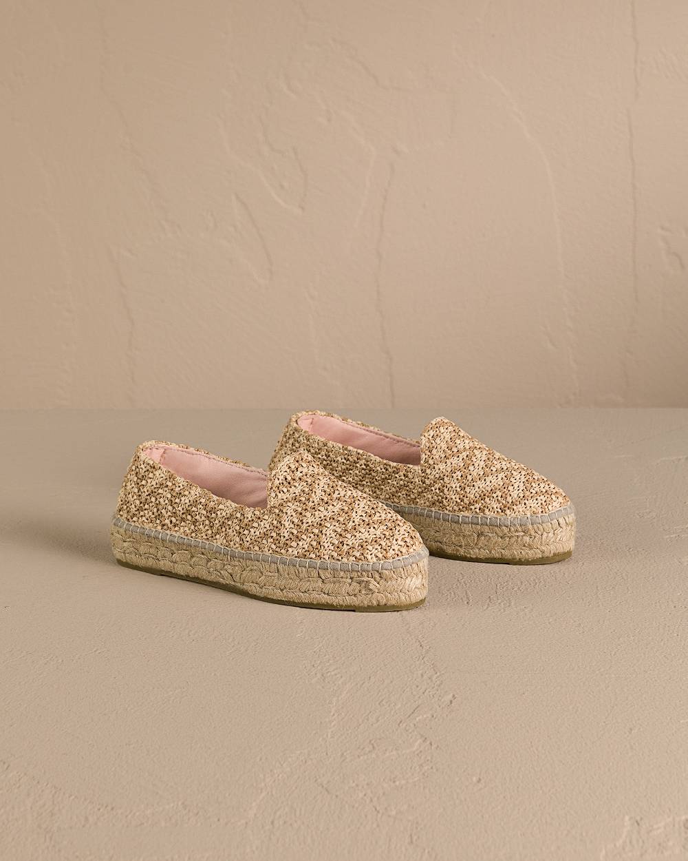 Manebí Raffia Zig-Zag Double Sole|Espadrilles - Cream \u0026 Natural Vendite Flash