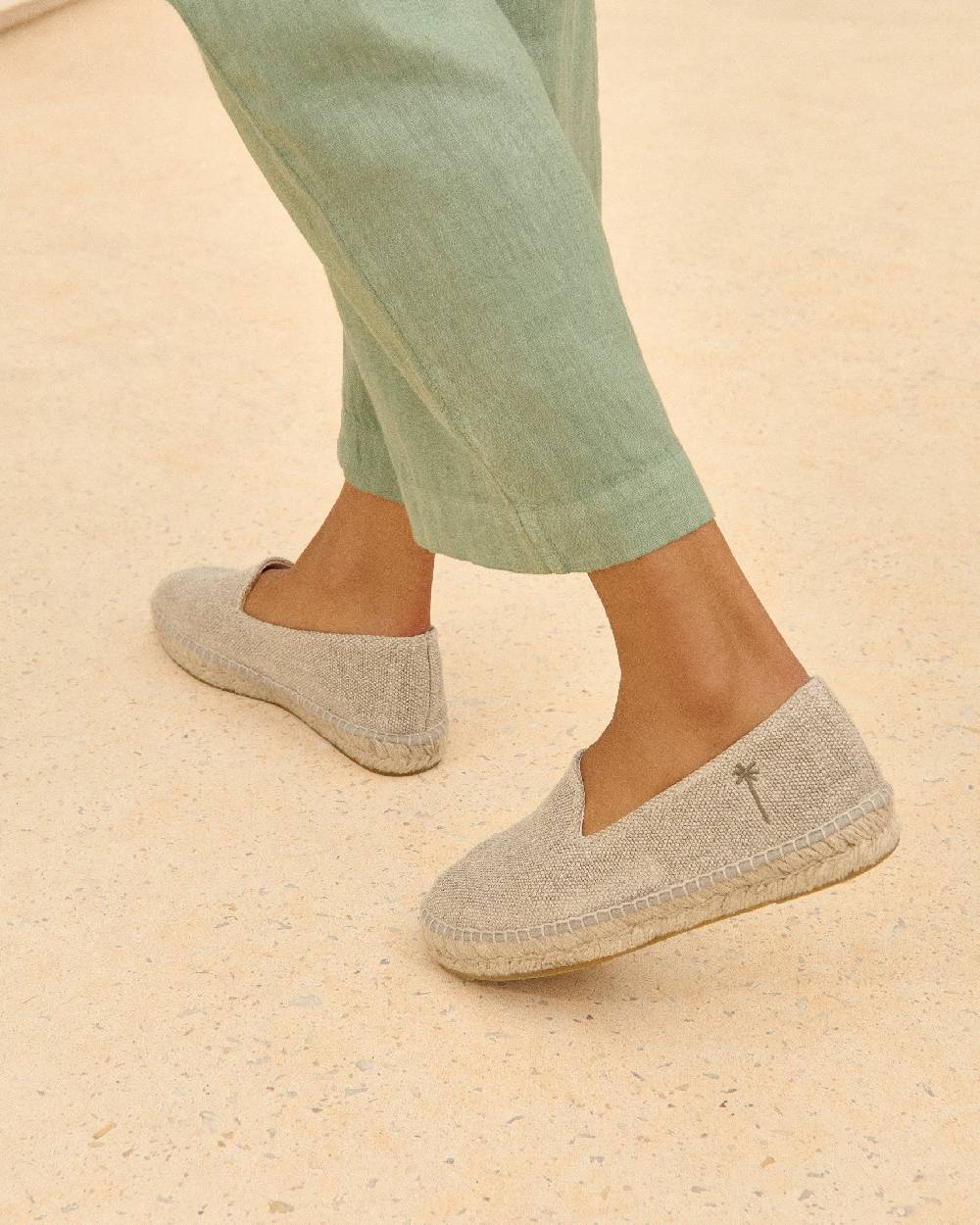 Manebí Organic Linen Flat Espadrilles - La Havana Natural Moda