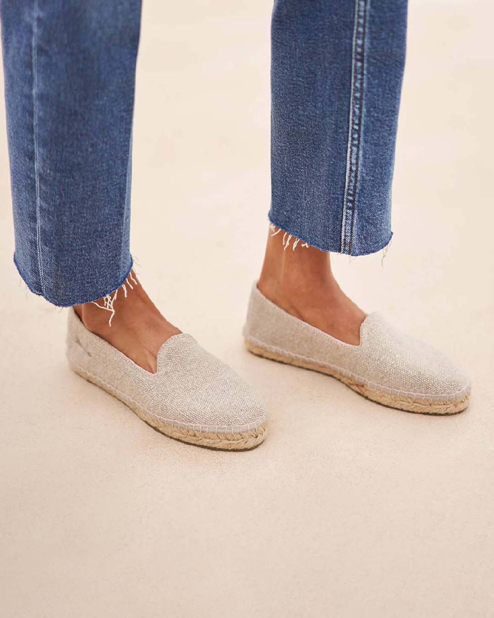 Manebí Organic Linen Flat Espadrilles - La Havana Natural Moda