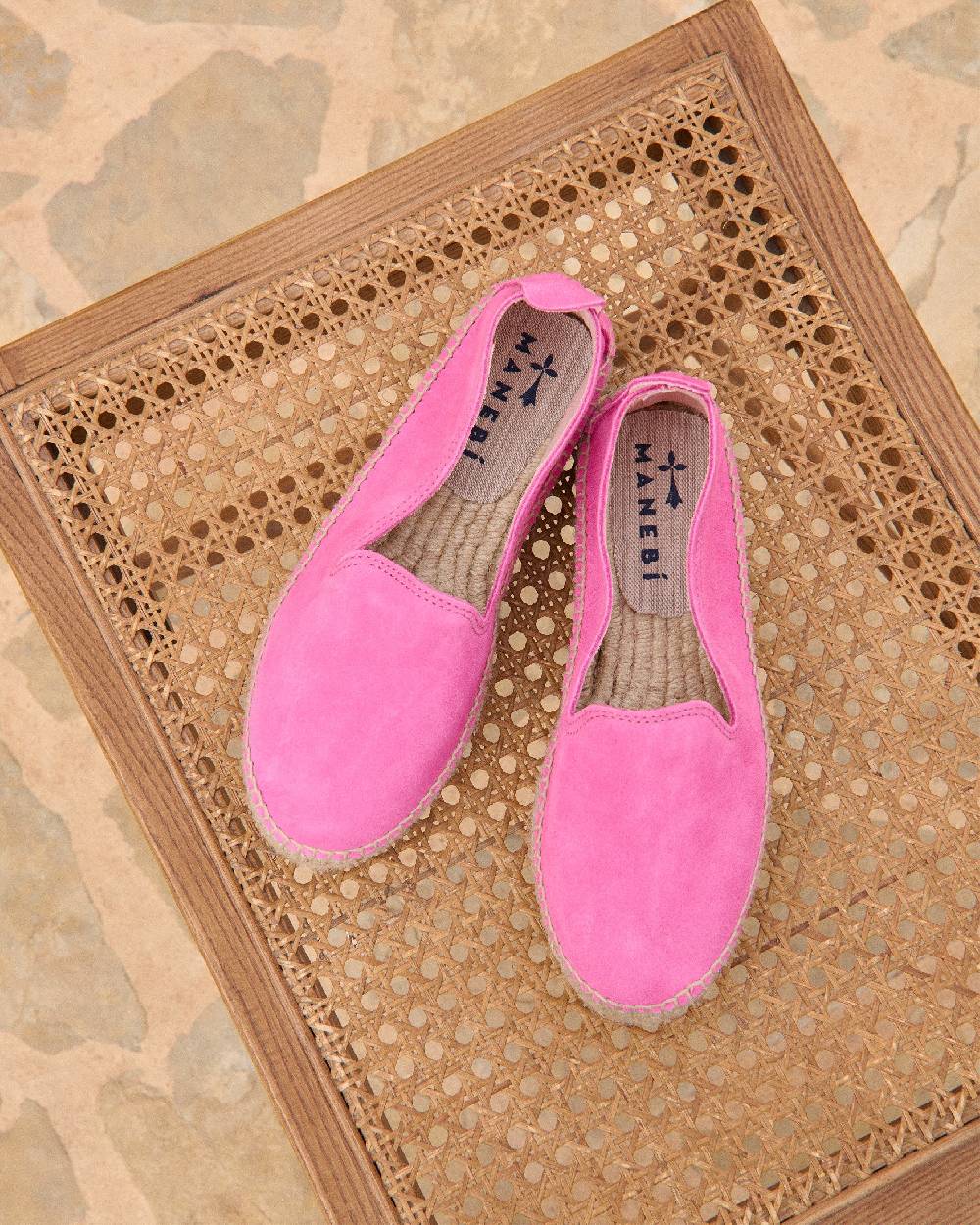 Manebí Espadrillas con doppia suola in pelle scamosciata - Hamptons - Bold Pink In Linea