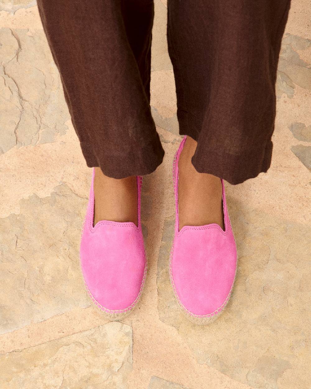 Manebí Espadrillas con doppia suola in pelle scamosciata - Hamptons - Bold Pink In Linea