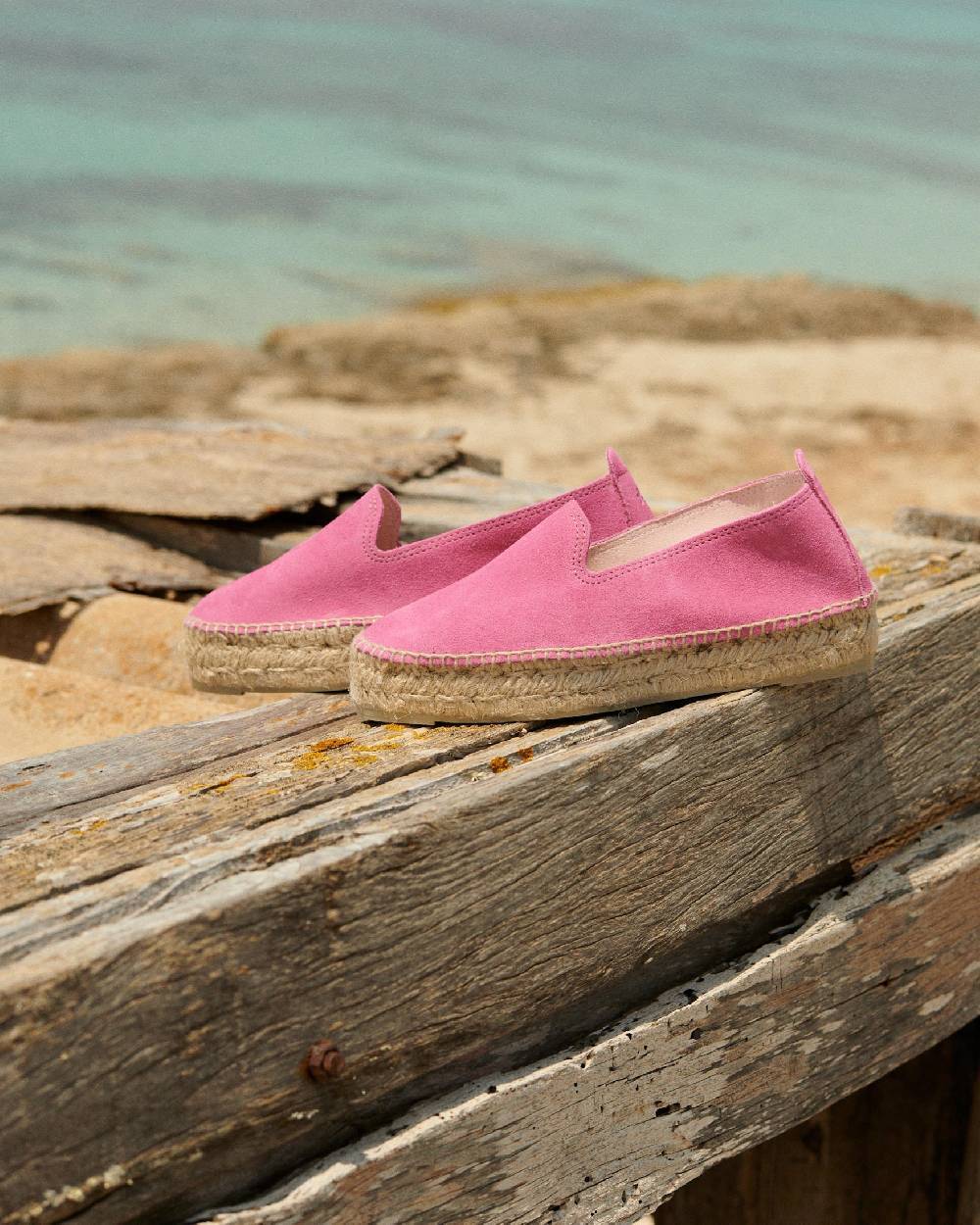 Manebí Espadrillas con doppia suola in pelle scamosciata - Hamptons - Bold Pink In Linea