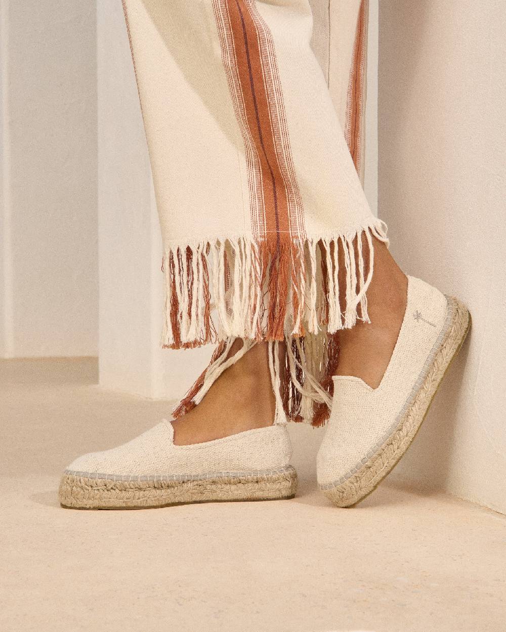 Manebí Coarse Woven Canvas|Double Sole Espadrilles - Yucatán Natural Pezzi Unici