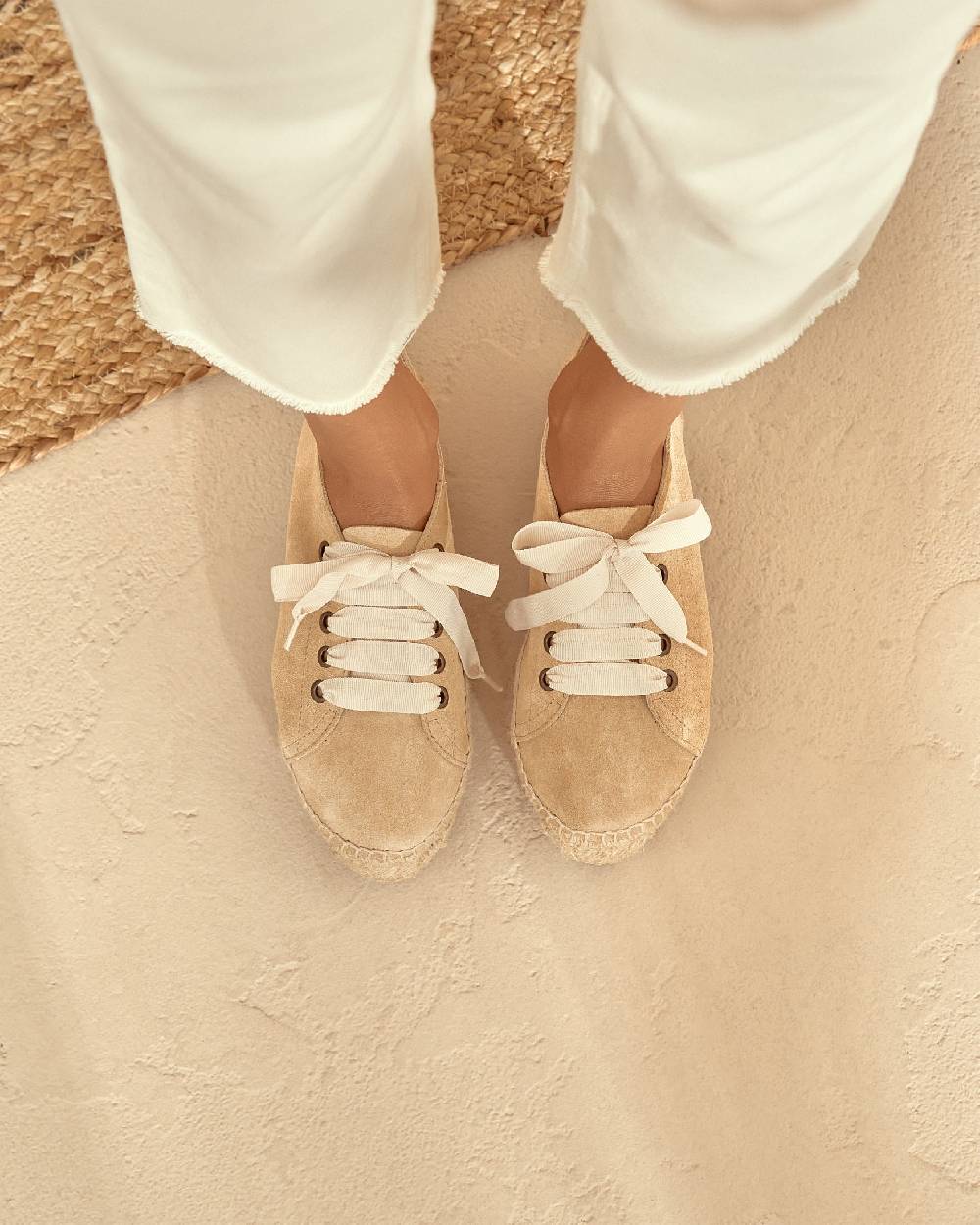 Manebí Espadrillas stringate - Hamptons - Beige champagne Soddisfazione Garantita