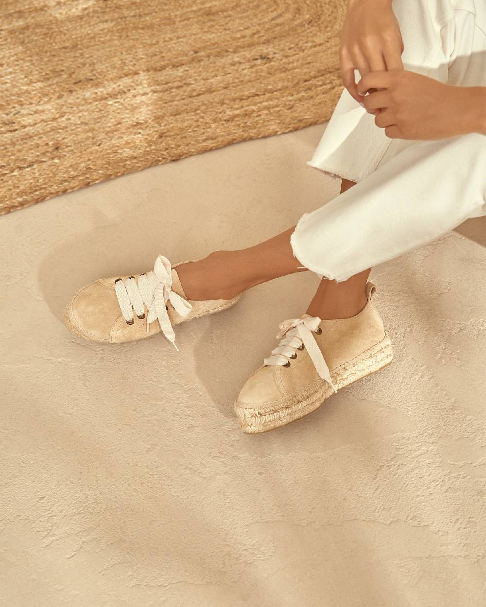 Manebí Espadrillas stringate - Hamptons - Beige champagne Soddisfazione Garantita