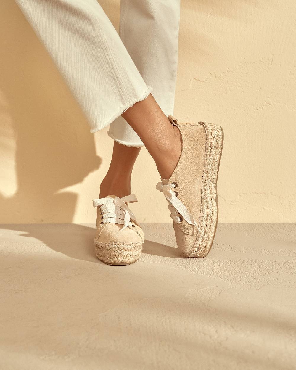 Manebí Espadrillas stringate - Hamptons - Beige champagne Soddisfazione Garantita