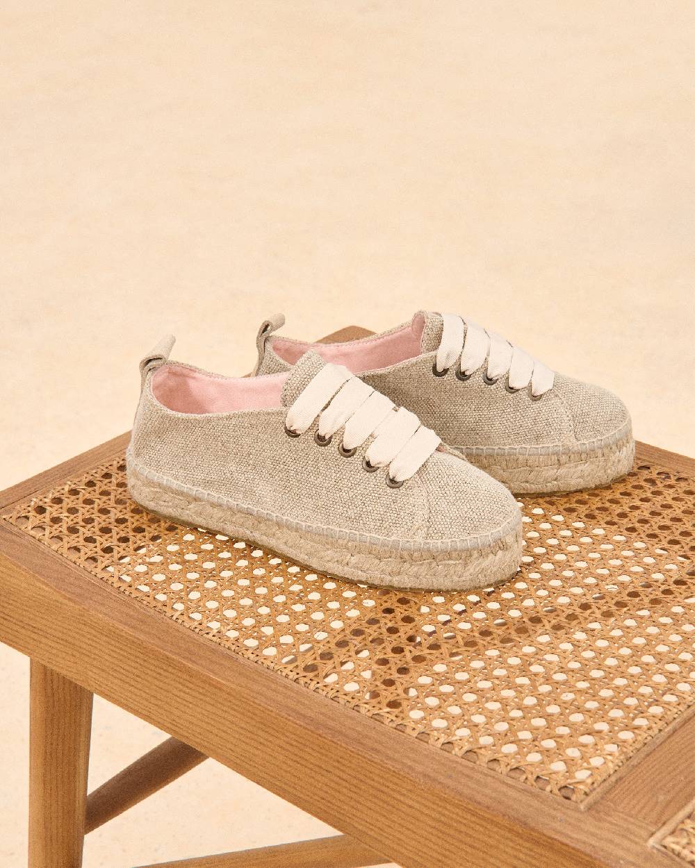 Manebí Organic Hemp Lace-Up Espadrilles - La Havana Natural Qualità Garantita