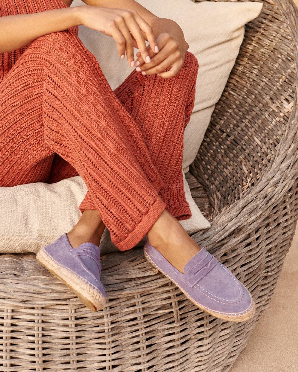 Manebí Suede Loafers Espadrilles - Hamptons Wisteria Lilac Presa