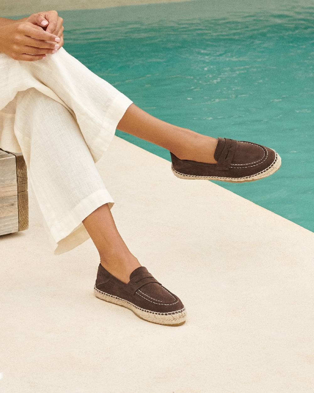 Manebí Suede Loafers Espadrilles - Hamptons Cocoa Sconto