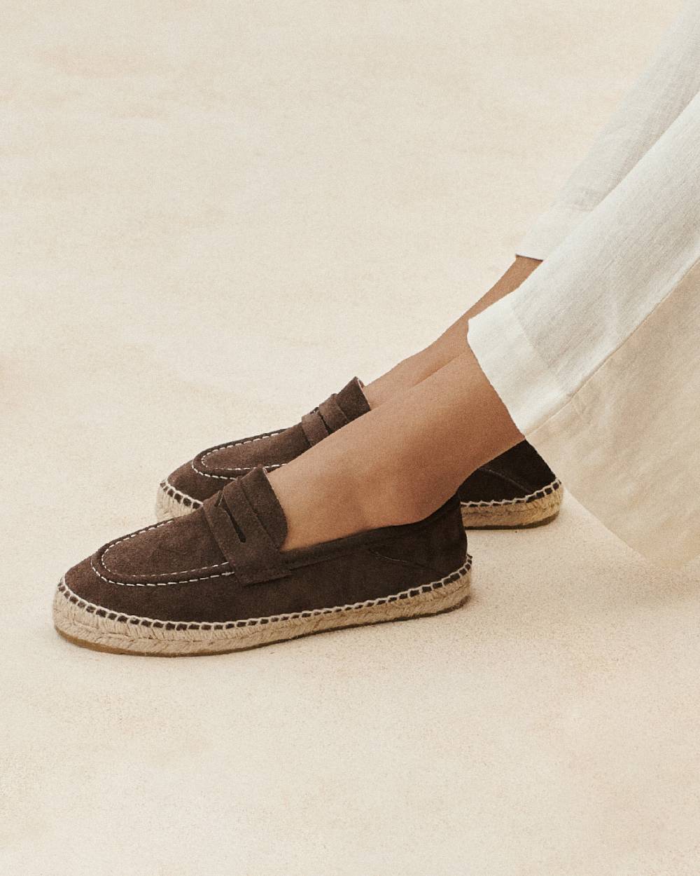 Manebí Suede Loafers Espadrilles - Hamptons Cocoa Sconto