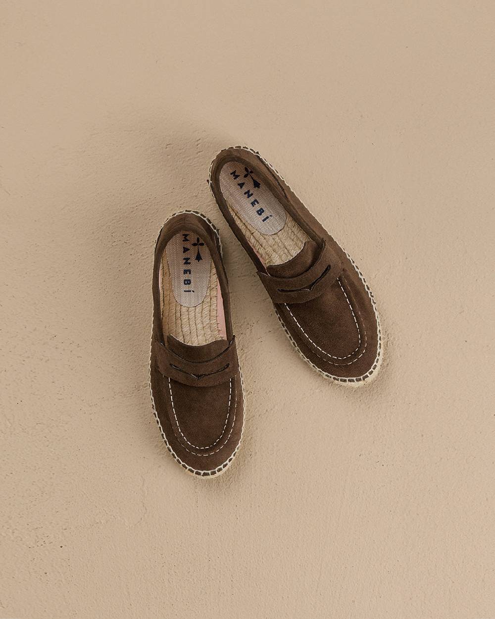 Manebí Suede Loafers Espadrilles - Hamptons Cocoa Sconto