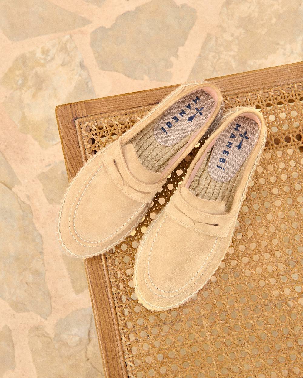 Manebí Suede Loafers Espadrilles - Hamptons Champagne Beige Economico