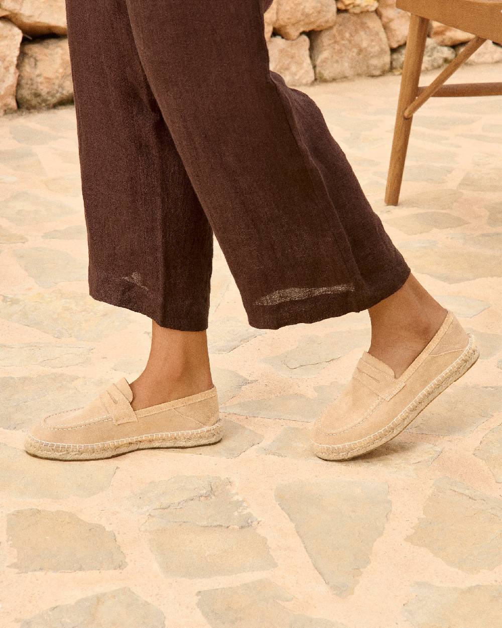 Manebí Suede Loafers Espadrilles - Hamptons Champagne Beige Economico