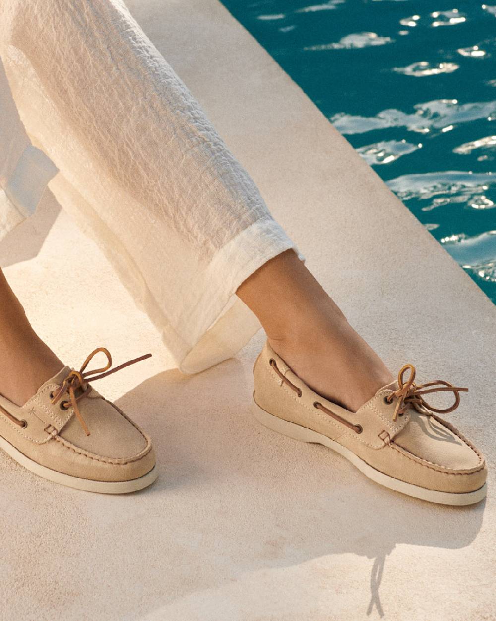 Manebí Suede Boat-Shoes - Hamptons Champagne Beige Online