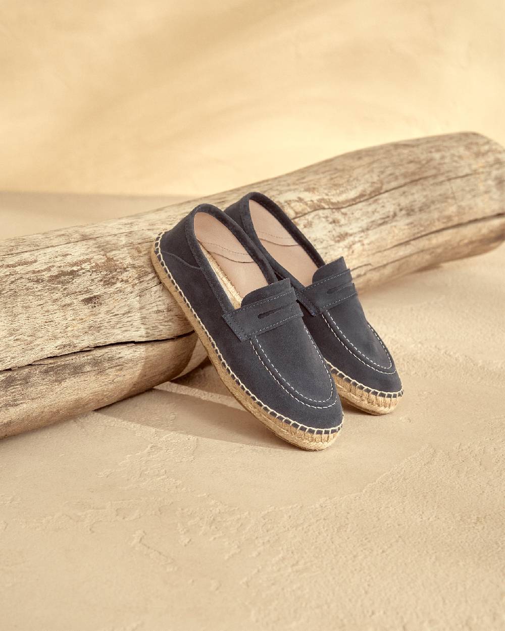 Manebí Mocassini Espadrillas in pelle scamosciata - Hamptons - Patriot Blu Saldi