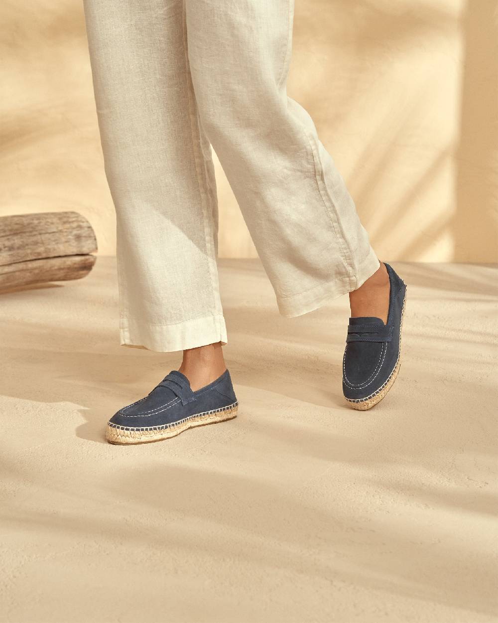 Manebí Mocassini Espadrillas in pelle scamosciata - Hamptons - Patriot Blu Saldi