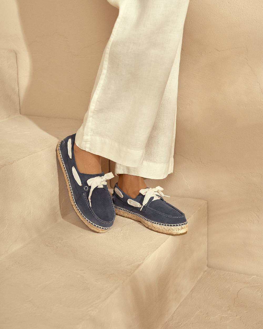 Manebí Suede Boat-Shoes Espadrilles - Hamptons Patriot Blue Offerte