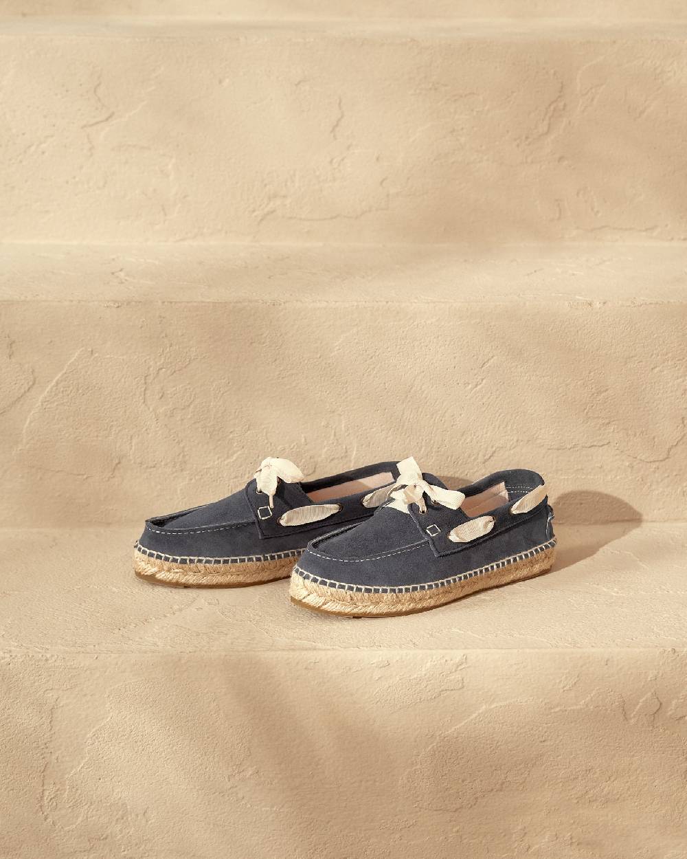 Manebí Suede Boat-Shoes Espadrilles - Hamptons Patriot Blue Offerte