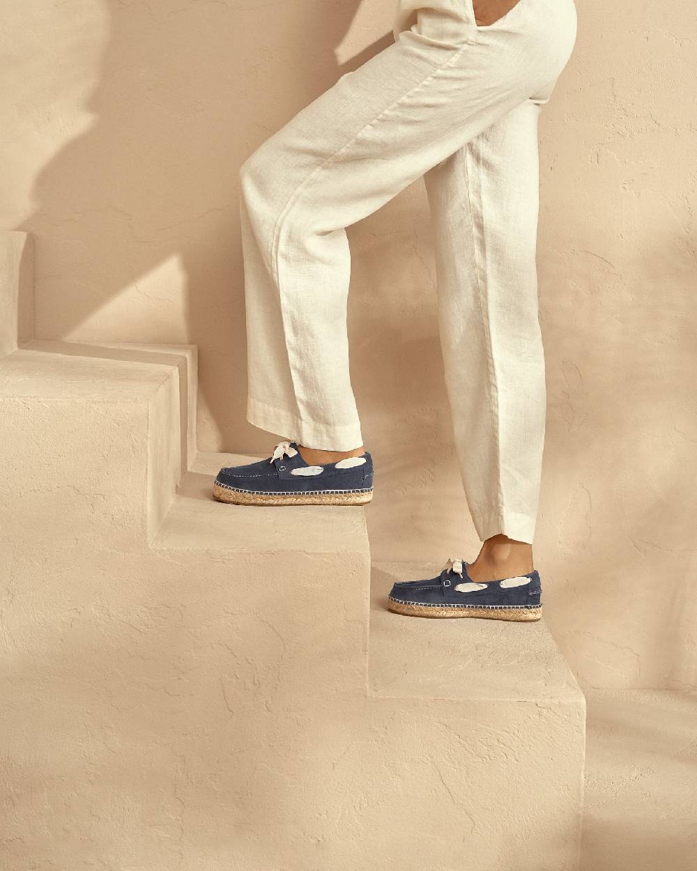 Manebí Suede Boat-Shoes Espadrilles - Hamptons Patriot Blue Offerte