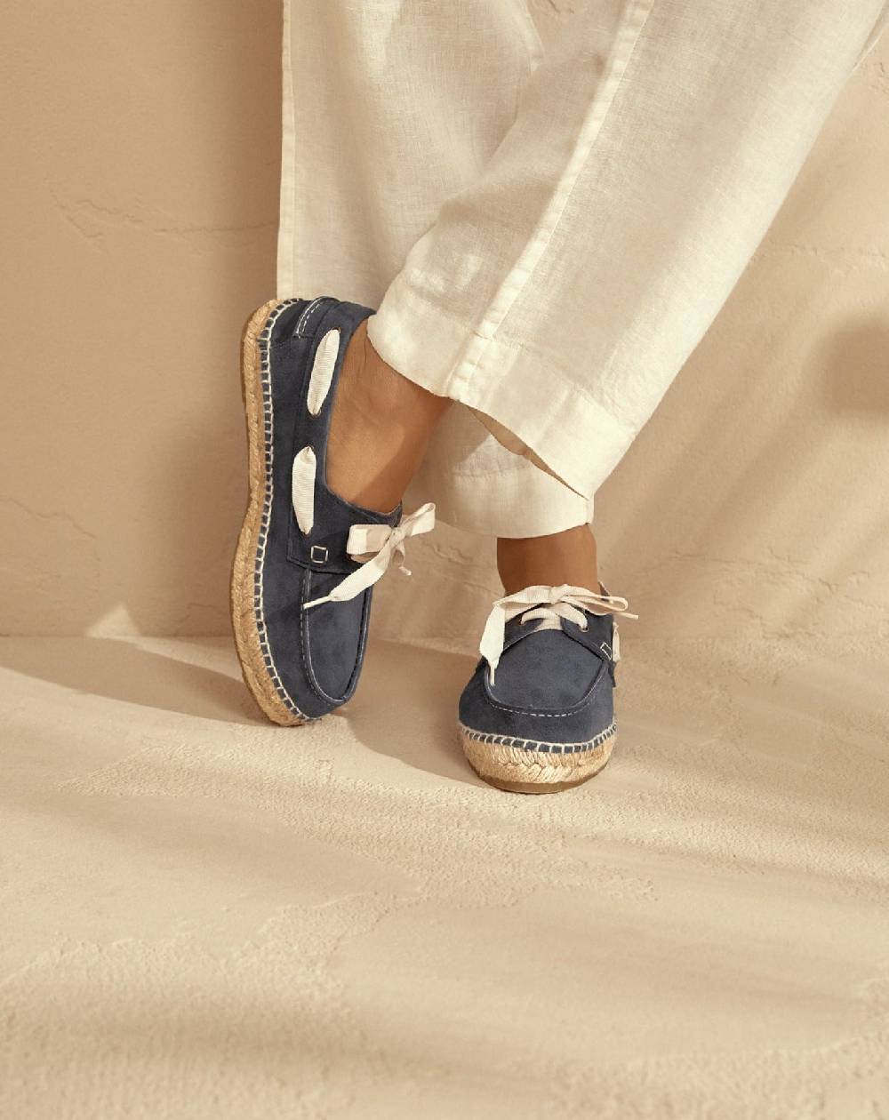 Manebí Suede Boat-Shoes Espadrilles - Hamptons Patriot Blue Offerte