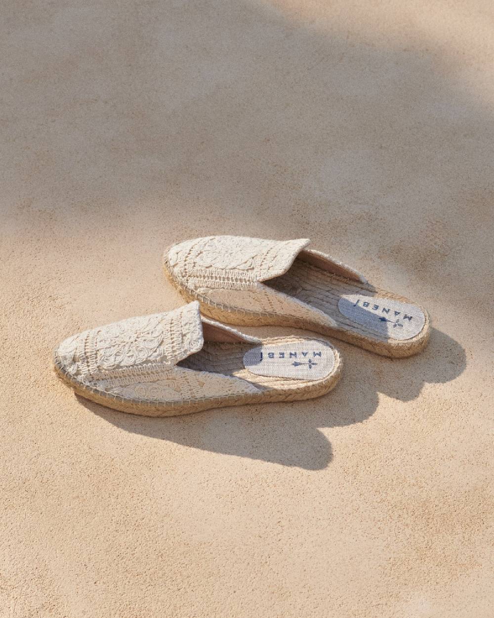 Manebí Cotton Crochet Mules - Yucatán Natural Italy