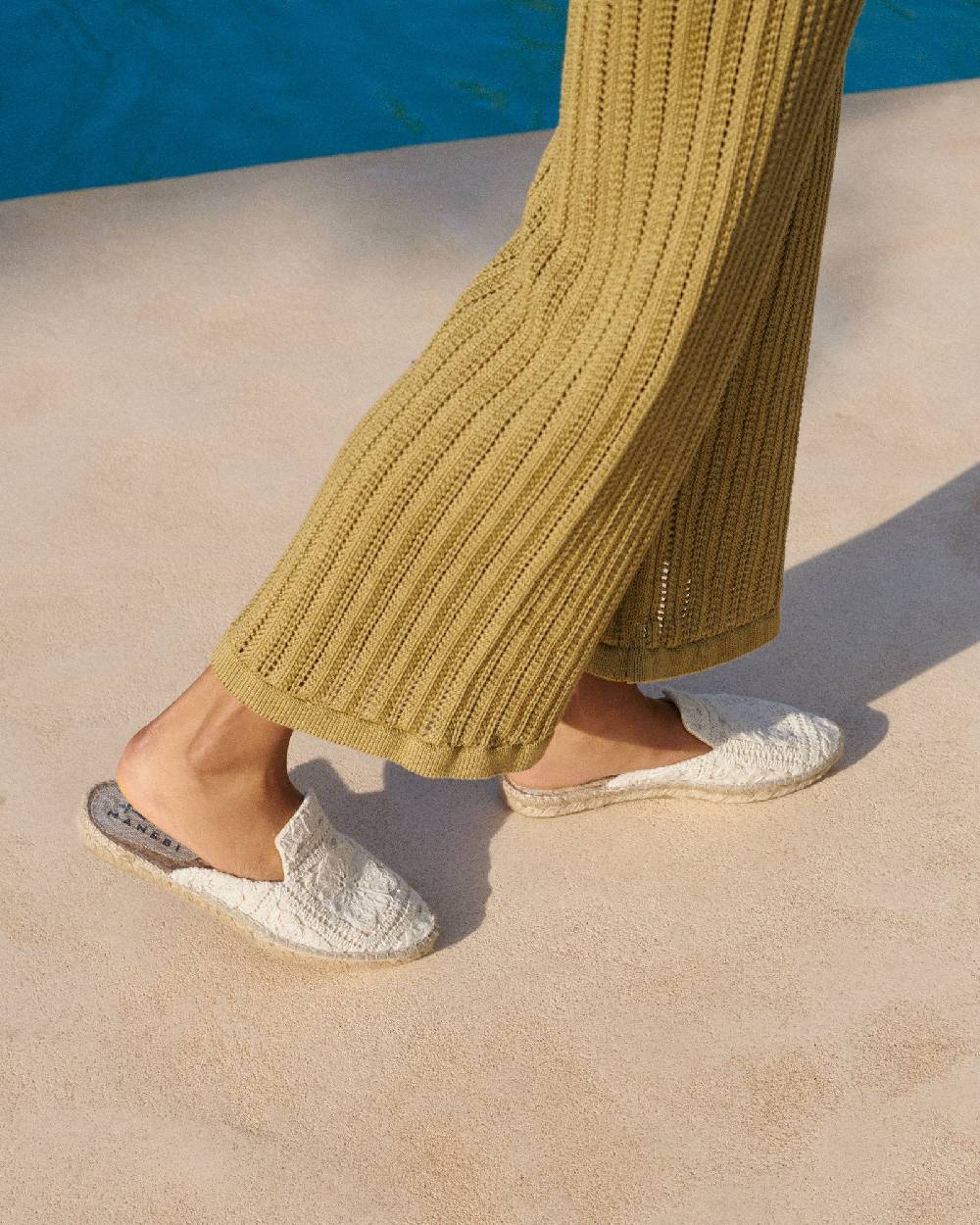 Manebí Cotton Crochet Mules - Yucatán Natural Italy