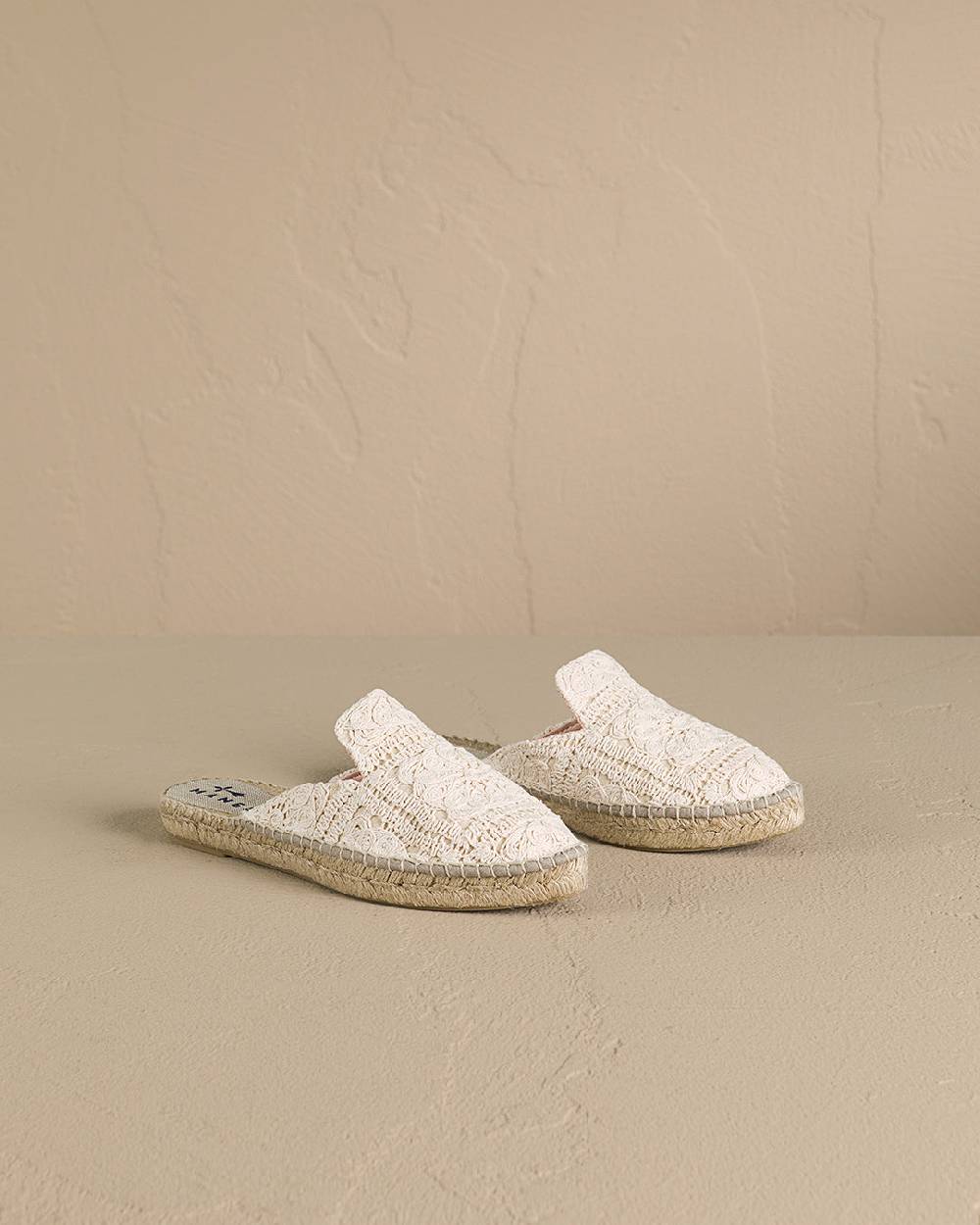 Manebí Cotton Crochet Mules - Yucatán Natural Italy