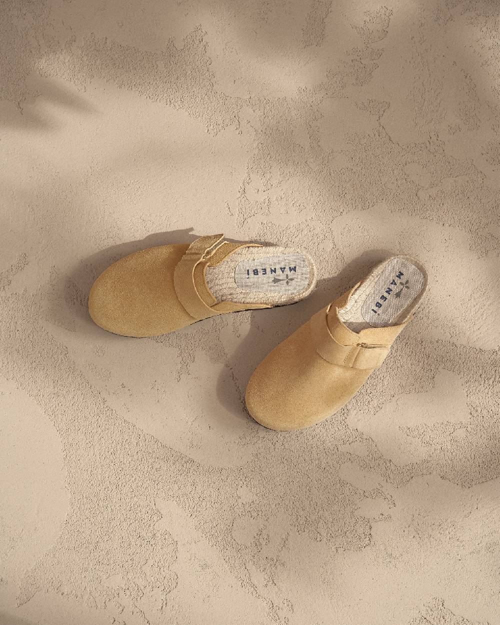 Manebí Suede Clog Mules - Hamptons Inca Cream Italia