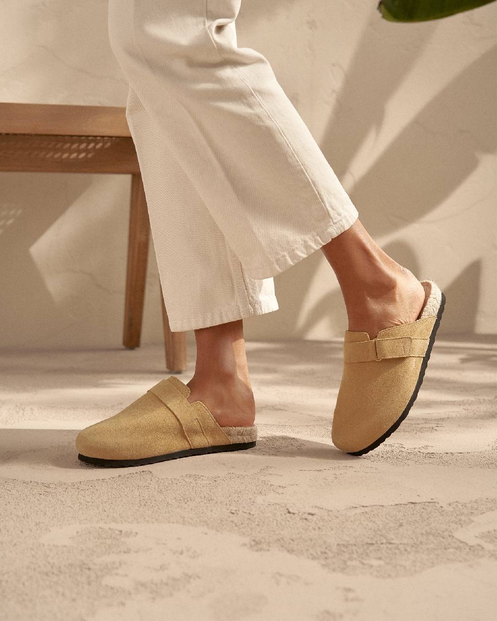 Manebí Suede Clog Mules - Hamptons Inca Cream Italia