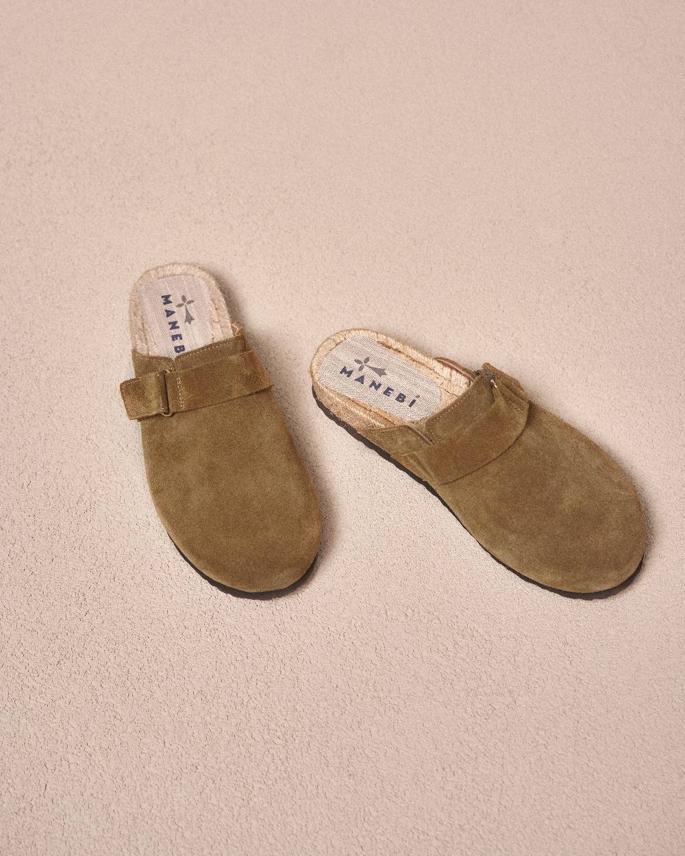 Manebí Suede Clog Mules - Hamptons Kaki Green 2025