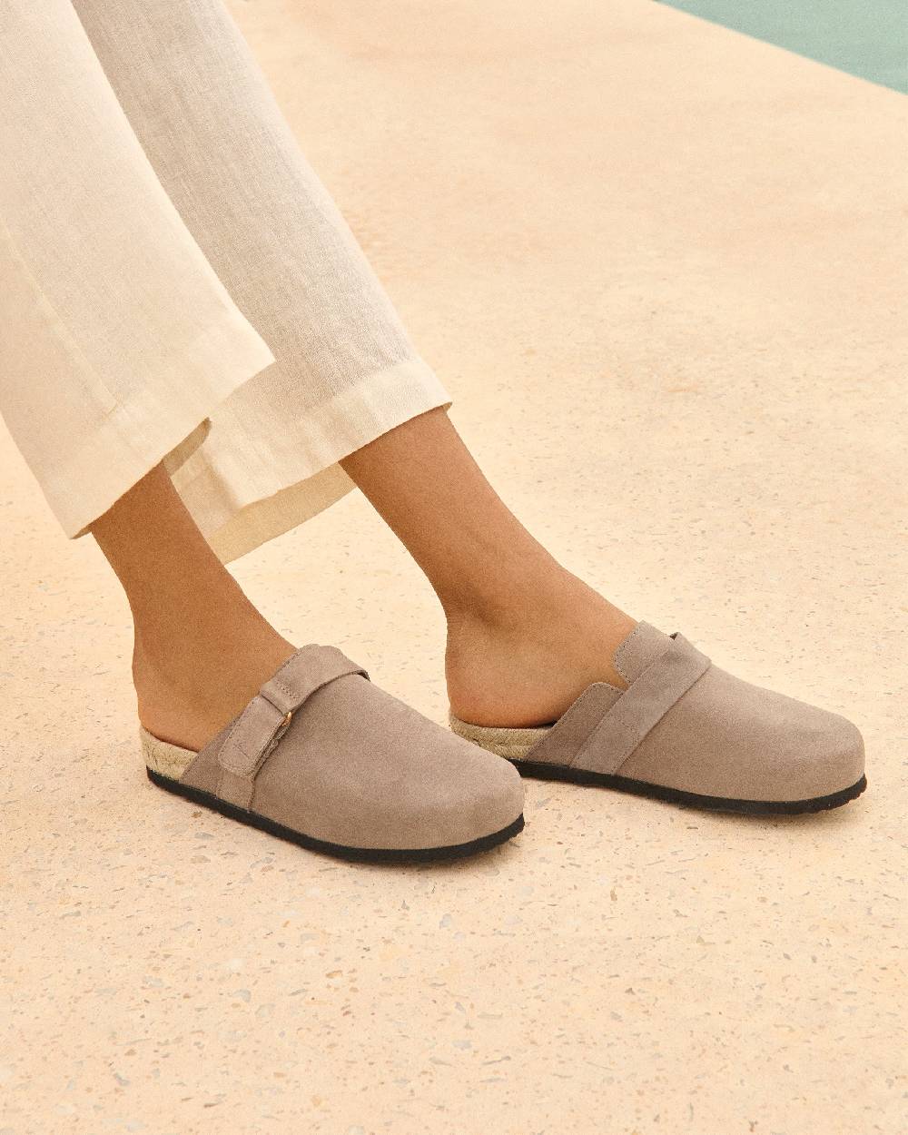 Manebí Suede Clog Mules - Hamptons Coco Brown In Linea