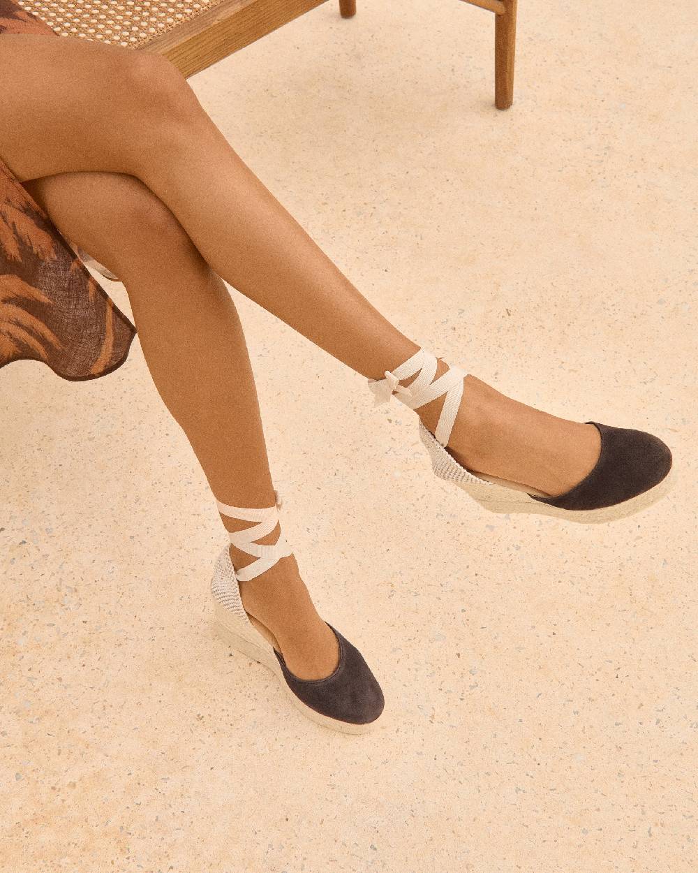 Manebí Soft Suede Wedge Espadrilles - Cocoa Shopping Online