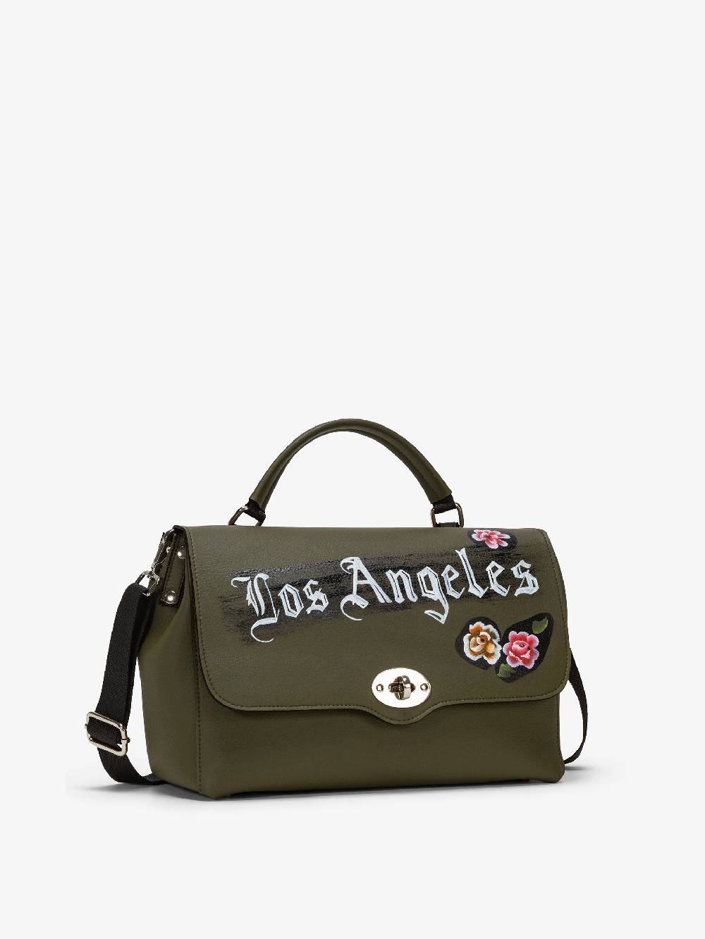 Nira Rubens EASY SATCHEL - MILITARY LOS ANGELES FLOWERS Pezzi Unici