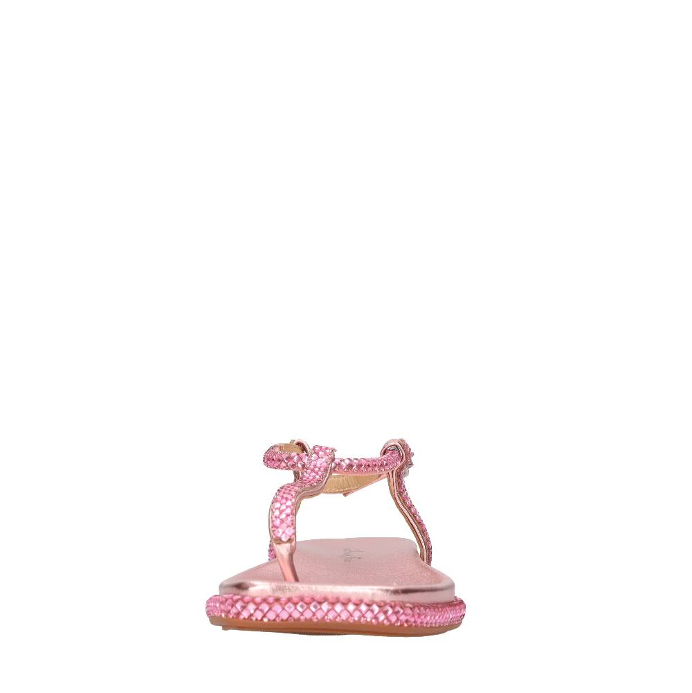 ALMA EN PENA Sandali flat infradito in pelle e strass Prezzo Ridotto